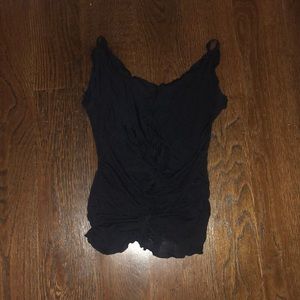 Black Tank with ruffle in the middle